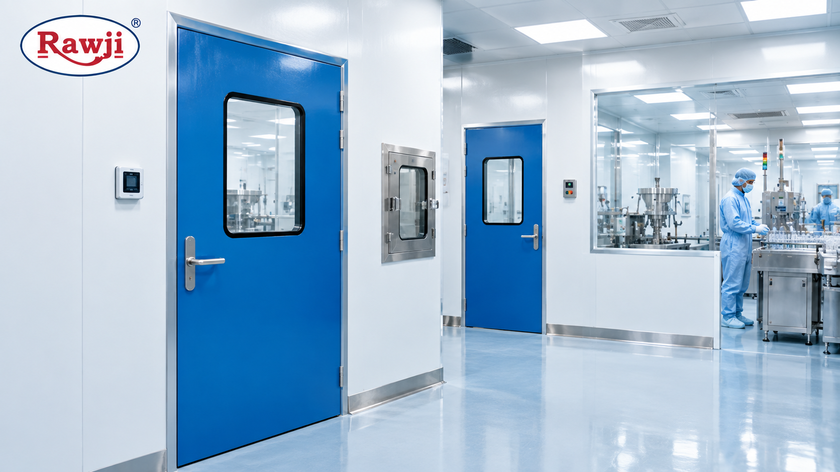 Pharma Cleanroom Seamless Flush FRP Doors